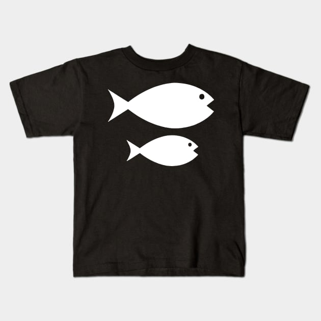 Big Fish Little Fish Kids T-Shirt by CuteSyifas93